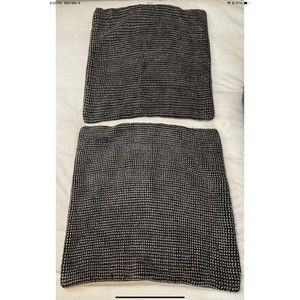 Pottery Barn Weaved Cozy Weave Pillow Sham/Cover 22” Gray/Black -Heavy